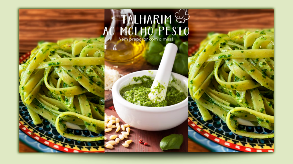 Talharim Vegano ao Pesto de Manjericão